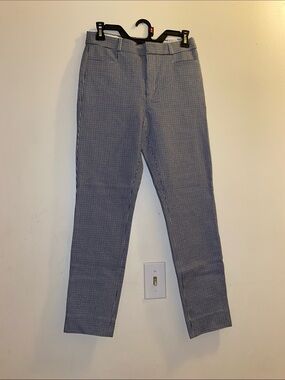 Banana Republic High-Rise Sloan Skinny Ankle Pants Petite 2 Blue Gingham Checked